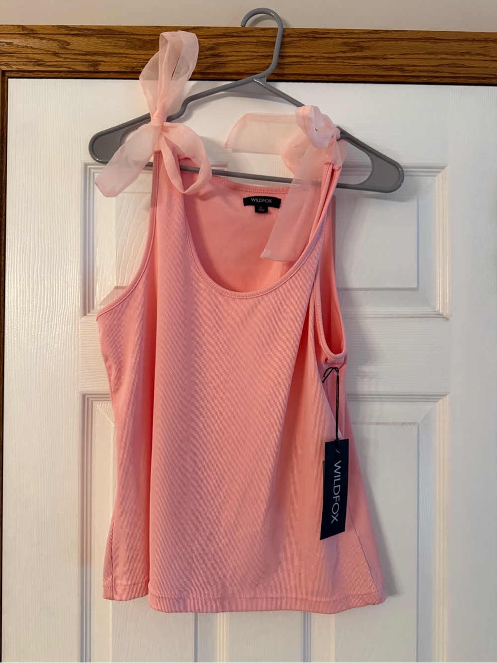 Wildfox Sheer Tie-Strap Tank in Light Pink
